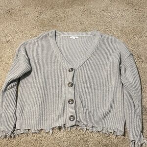 Maurices Gray Button-Up Cardigan